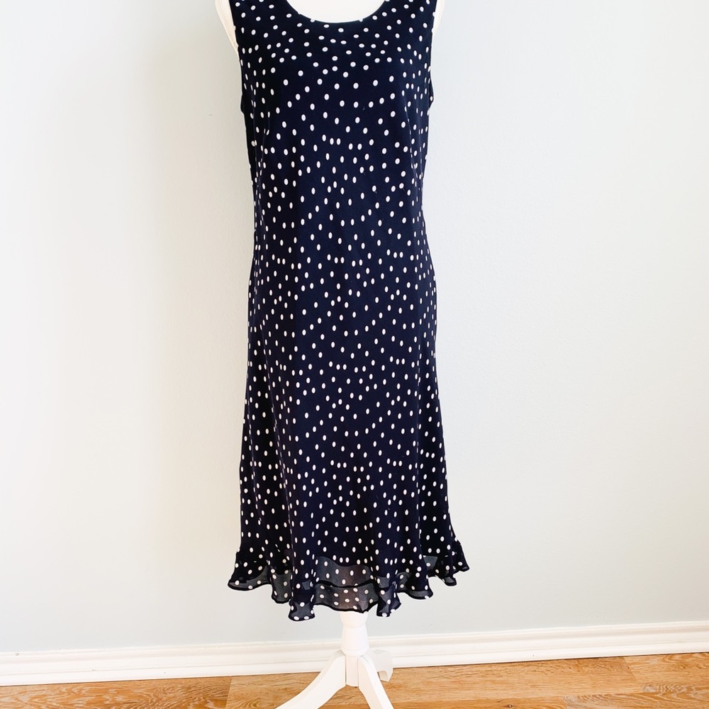 Talbots 100% Silk Navy Dress Spring Summer 10 EUC - Picture 5 of 7